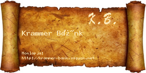 Krammer Bánk névjegykártya